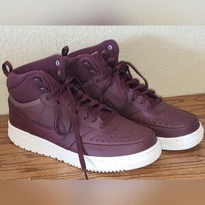 Nike Court Vision Mid Winter Shoes 9 Burgundy